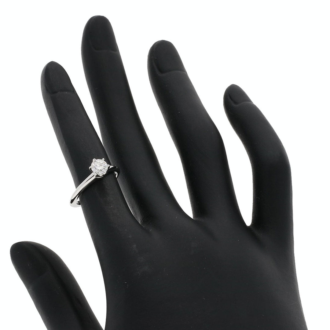 TIFFANY&Co. Ring PT950 Silver solitaire diamond knife edge