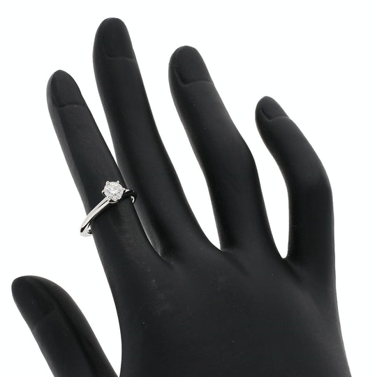 TIFFANY&Co. Ring PT950 Silver solitaire diamond knife edge