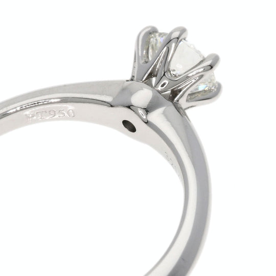 TIFFANY&Co. Ring PT950 Silver solitaire diamond knife edge