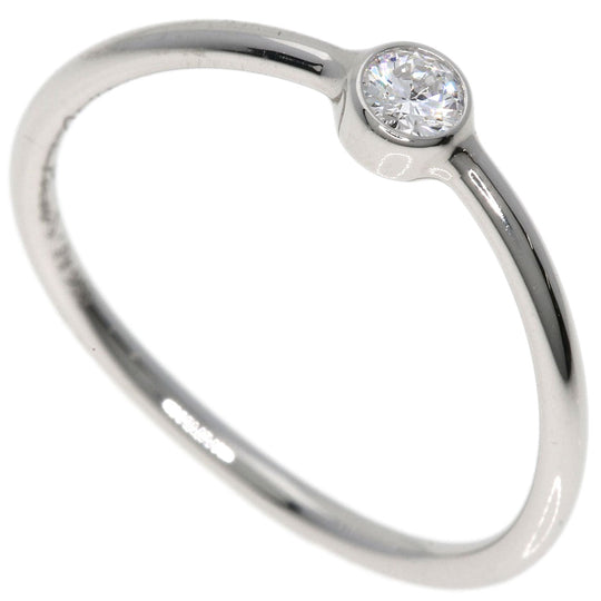 TIFFANY&Co. Ring PT950 Silver Wave 1P Diamond Women Used Authentic