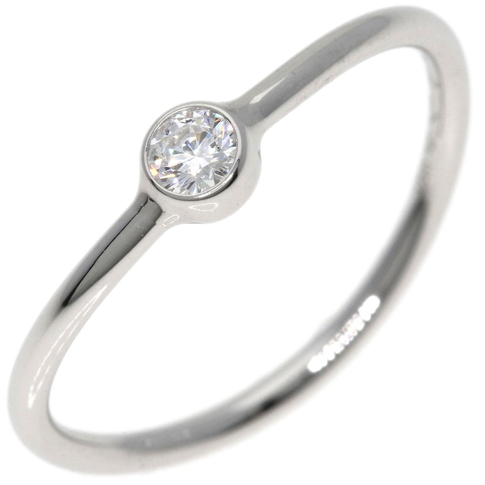 TIFFANY&Co. Ring PT950 Silver Wave 1P Diamond Women Used Authentic