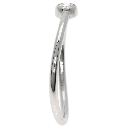 TIFFANY&Co. Ring PT950 Silver Wave 1P Diamond Women Used Authentic