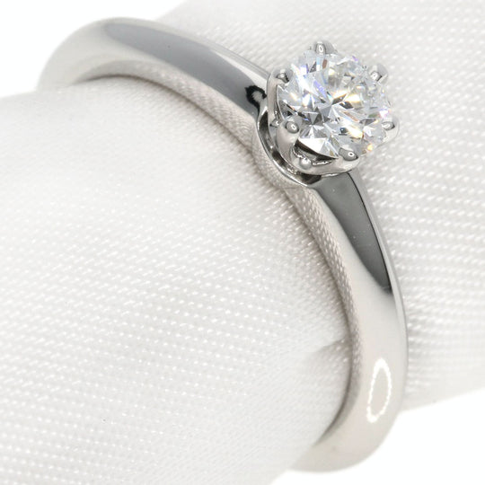 TIFFANY&Co. Ring PT950 Silver solitaire diamond knife edge Women Used Authentic