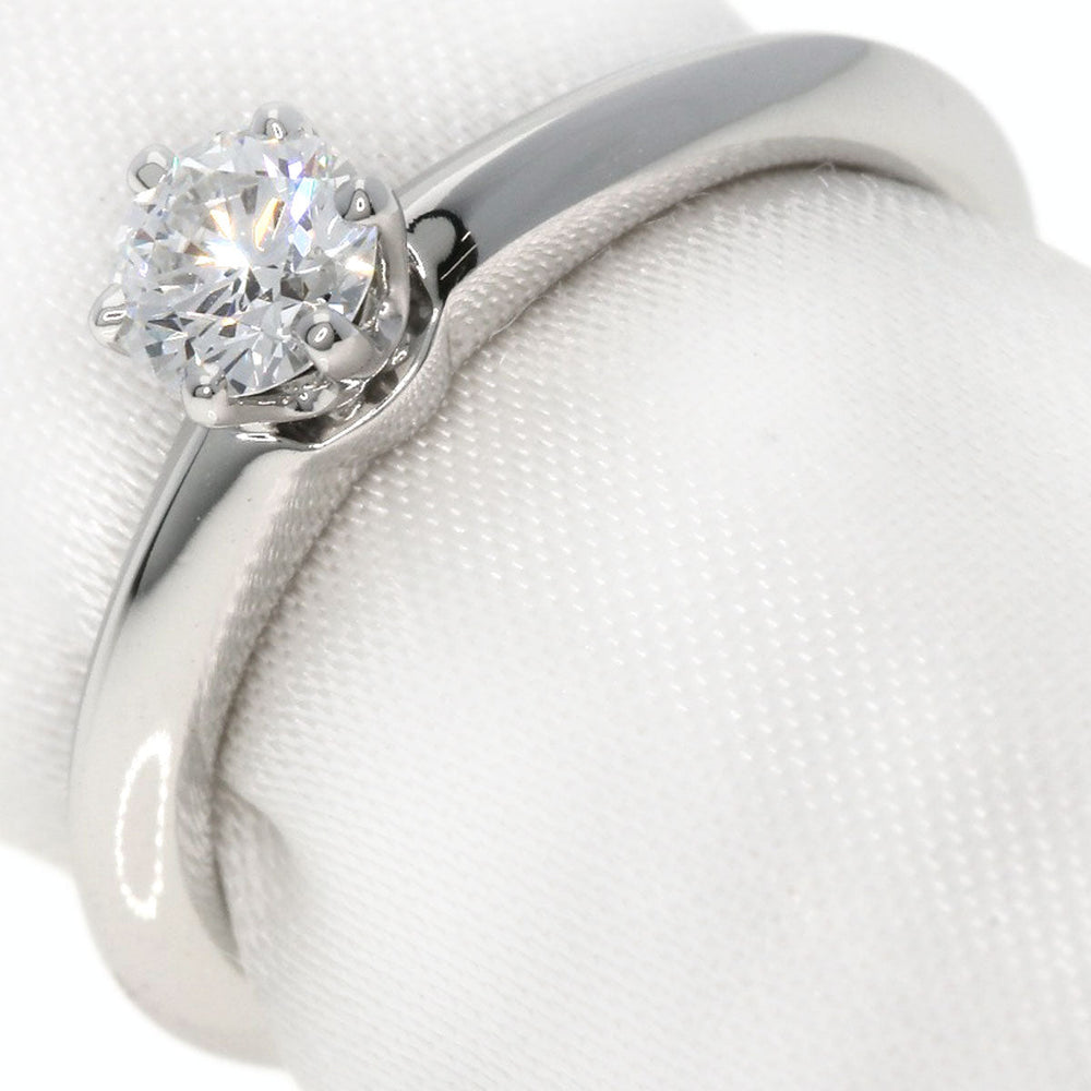 TIFFANY&Co. Ring PT950 Silver solitaire diamond knife edge Women Used Authentic