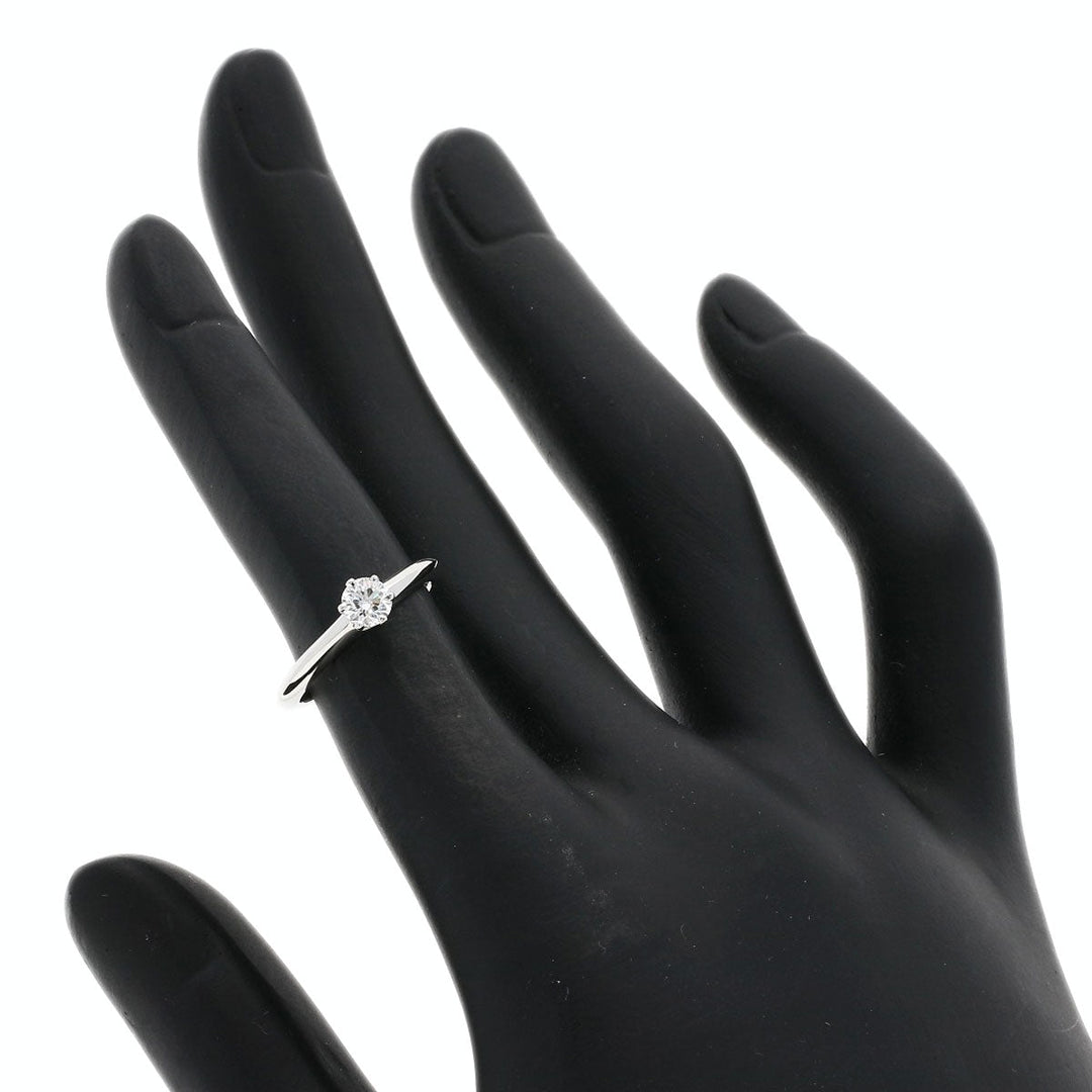 TIFFANY&Co. Ring PT950 Silver solitaire diamond knife edge Women Used Authentic