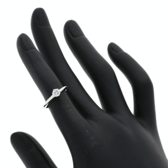 TIFFANY&Co. Ring PT950 Silver solitaire diamond knife edge Women Used Authentic