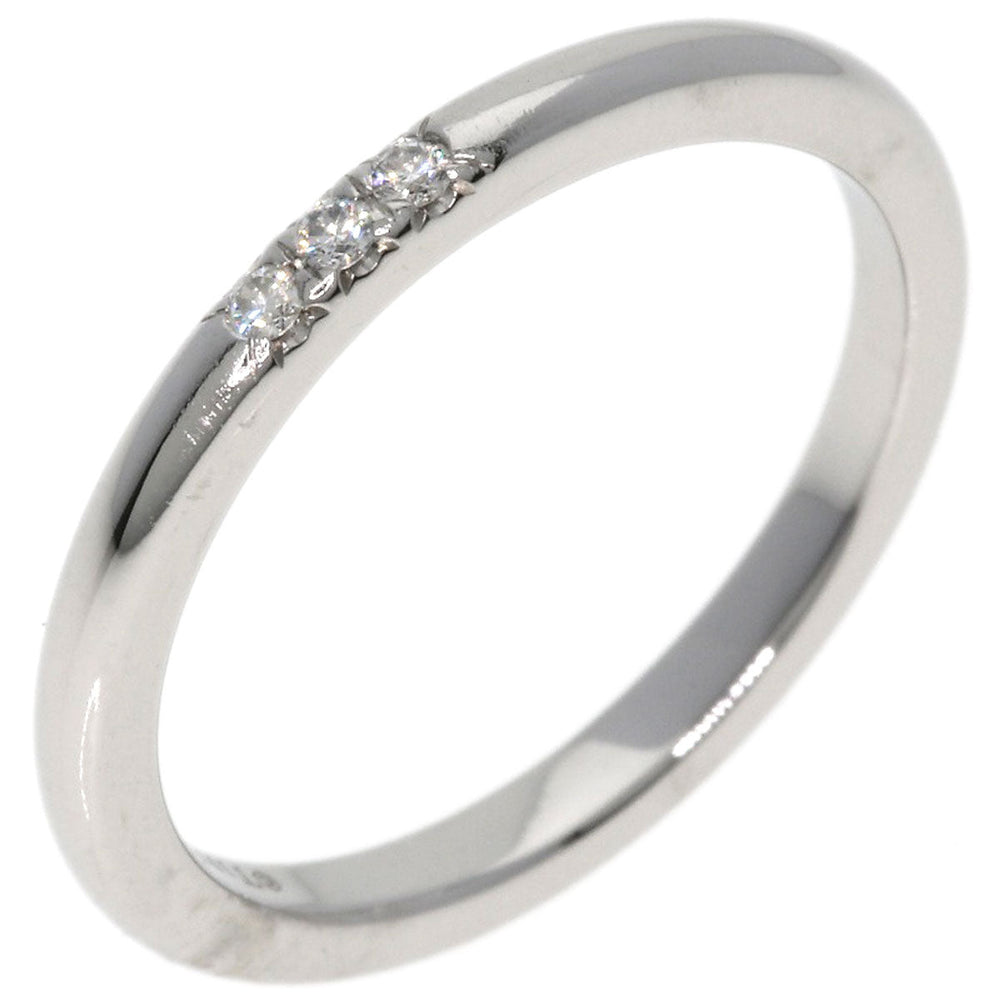 TIFFANY&Co. Ring PT950 Silver Forever 3P Diamond Women Used Authentic