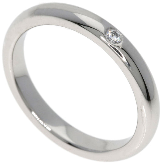 TIFFANY&Co. Ring PT950 Silver Stacking band 1P diamond Women Used Authentic