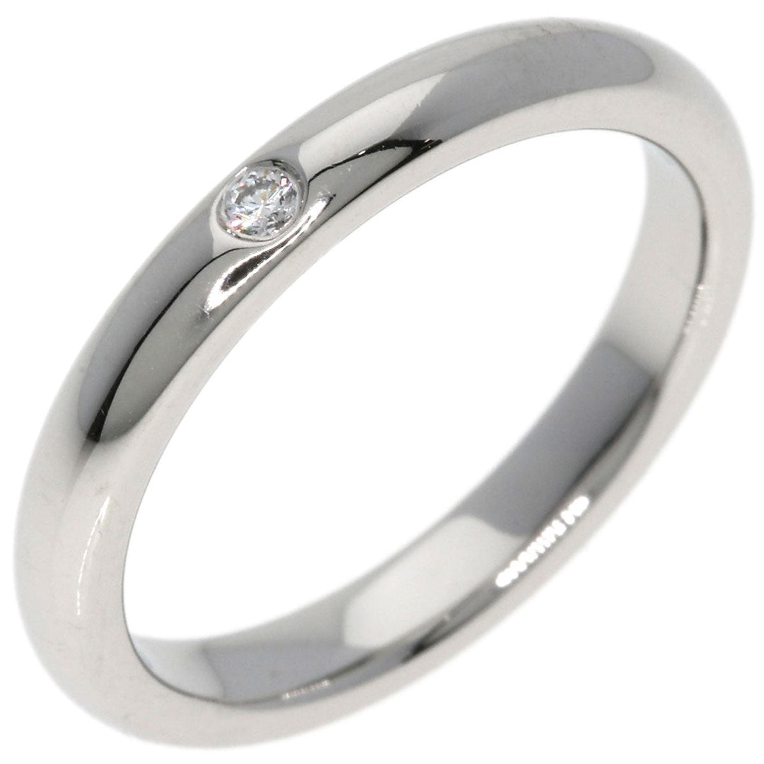 TIFFANY&Co. Ring PT950 Silver Stacking band 1P diamond Women Used Authentic