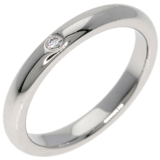 TIFFANY&Co. Ring PT950 Silver Stacking band 1P diamond Women Used Authentic