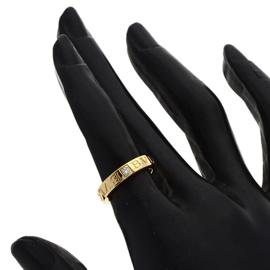 BVLGARI Ring 18K Yellow Gold gold BVLGARI BVLGARI Double Logo 1P Diamond Women Used Authentic