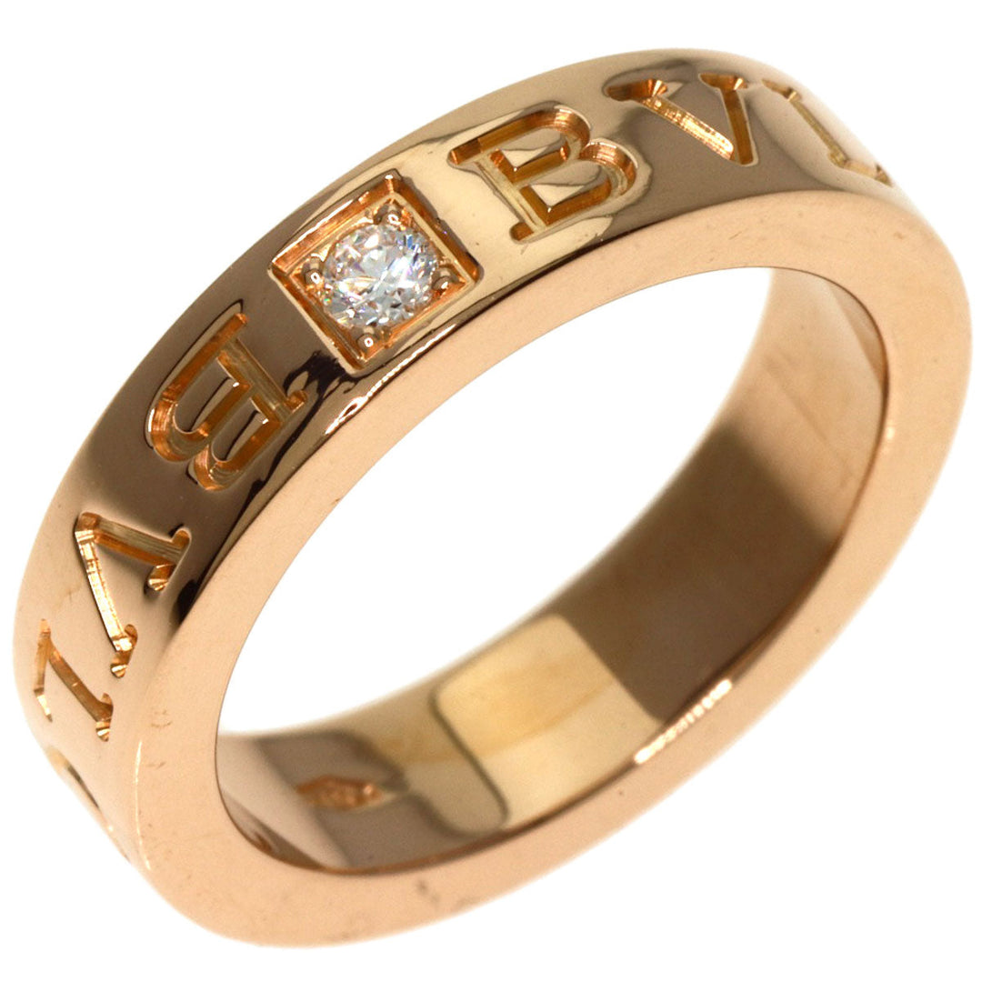BVLGARI Ring 18K Pink Gold gold BVLGARI BVLGARI Double Logo 1P Diamond