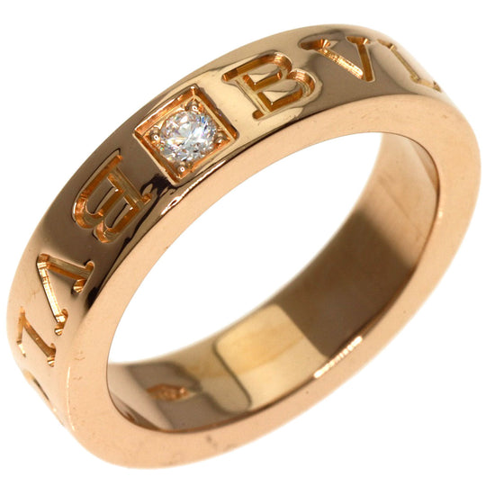 BVLGARI Ring 18K Pink Gold gold BVLGARI BVLGARI Double Logo 1P Diamond