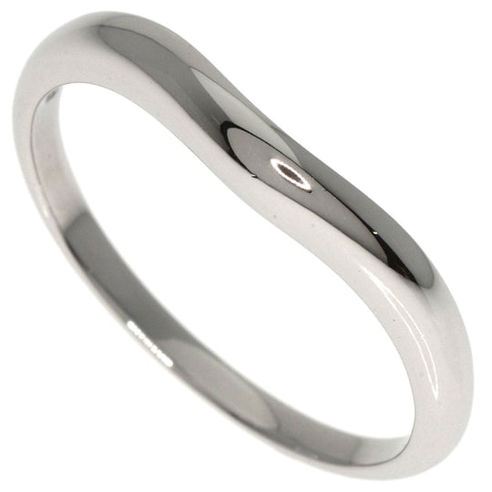 BVLGARI Ring PT950 Silver corona curve Women Used Authentic