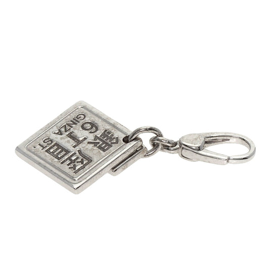 BVLGARI Pendant top K18WG Silver Square logo Ginza 6-chome Japan exclusive