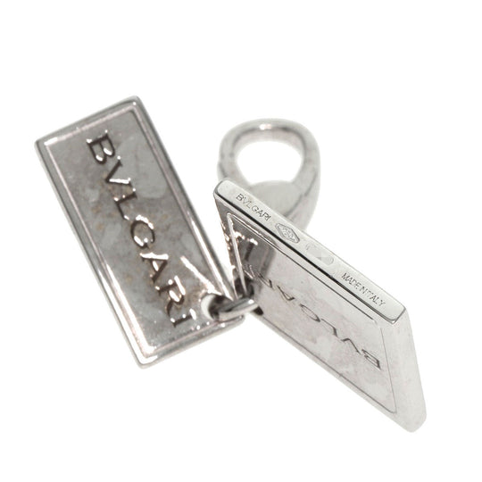 BVLGARI Pendant top K18WG Silver Square logo Ginza 6-chome Japan exclusive