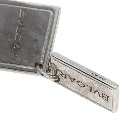 BVLGARI Pendant top K18WG Silver Square logo Ginza 6-chome Japan exclusive