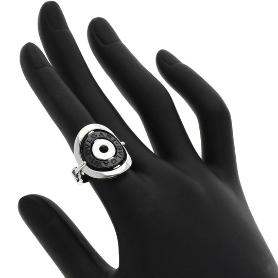 BVLGARI Ring K18WG Silver Asturale Cerki Women Used Authentic