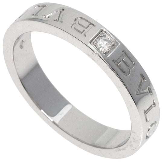 BVLGARI Ring K18WG Silver Double logo 1P Diamond