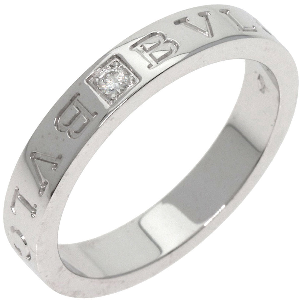 BVLGARI Ring K18WG Silver Double logo 1P Diamond