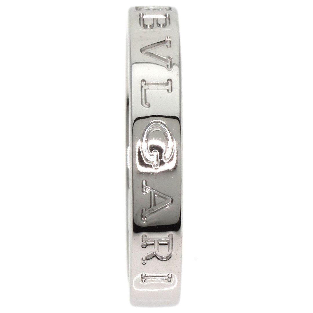 BVLGARI Ring K18WG Silver Double logo 1P Diamond