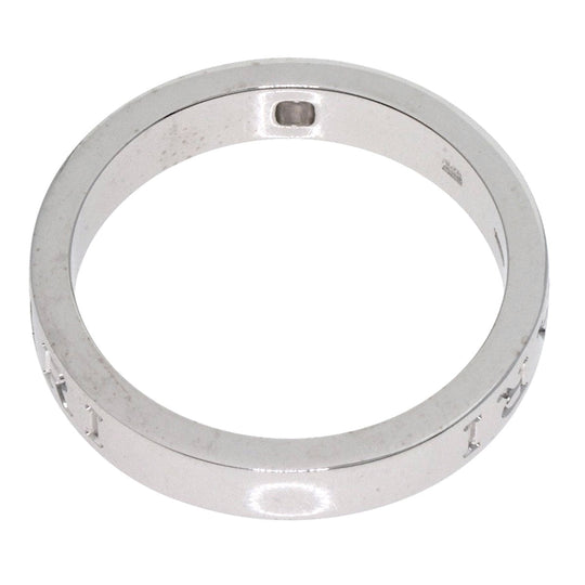 BVLGARI Ring K18WG Silver Double logo 1P Diamond