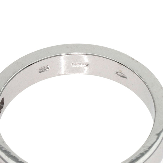 BVLGARI Ring K18WG Silver Double logo 1P Diamond