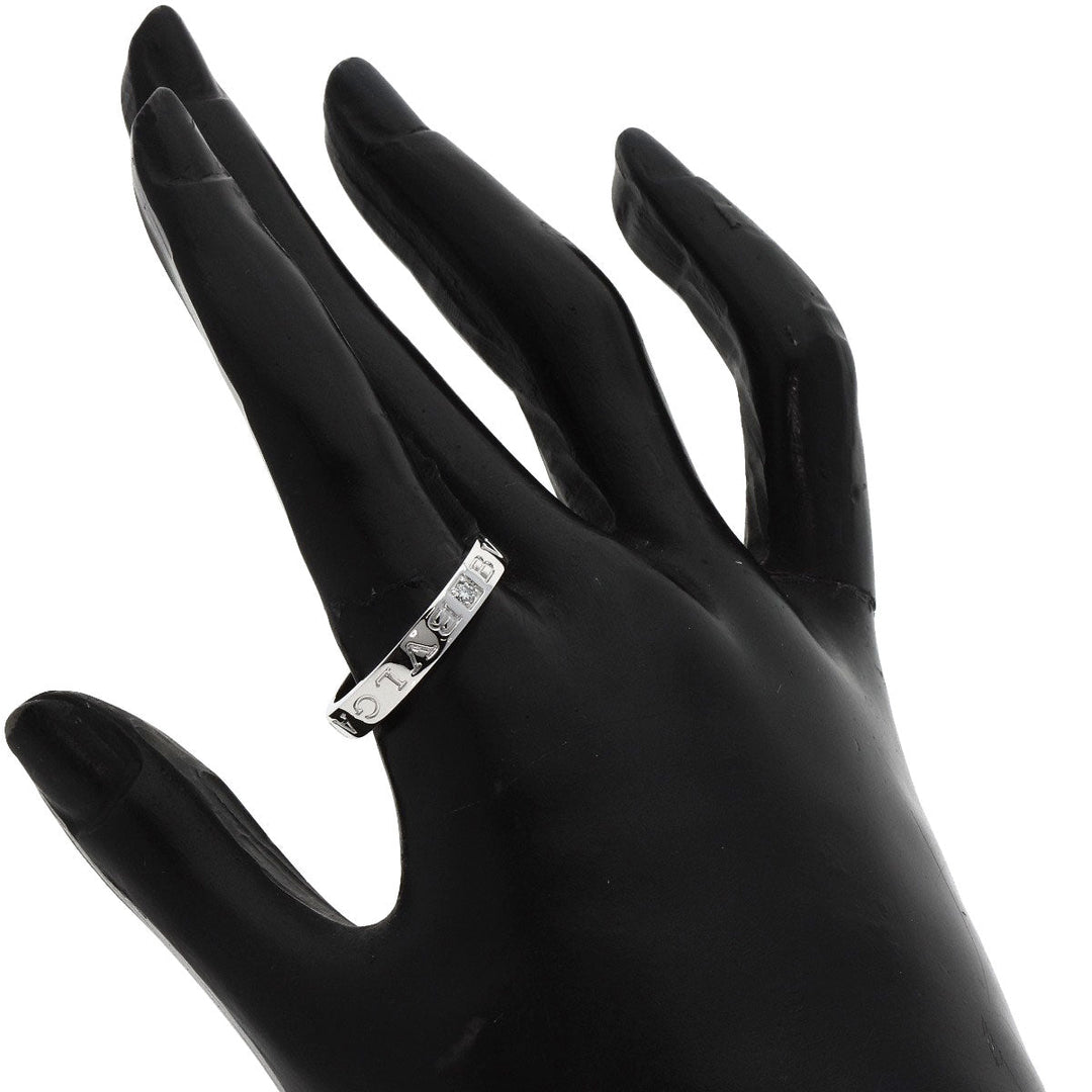 BVLGARI Ring K18WG Silver Double logo 1P Diamond