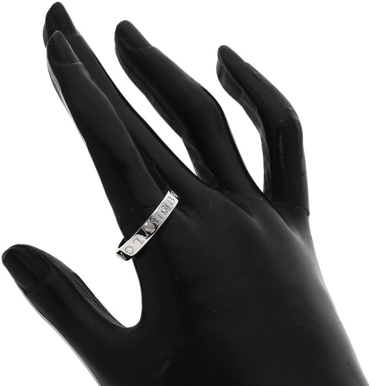 BVLGARI Ring K18WG Silver Double logo 1P Diamond