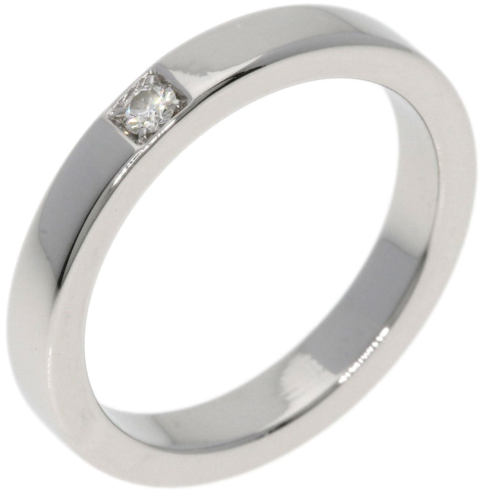 BVLGARI Ring PT950 Silver Marry Me 1P Diamond Women Used Authentic
