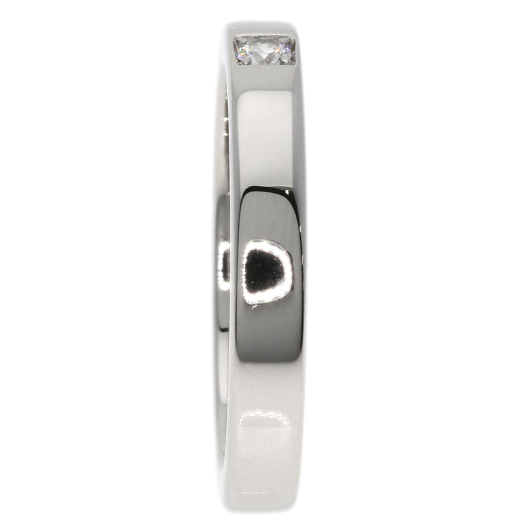 BVLGARI Ring PT950 Silver Marry Me 1P Diamond Women Used Authentic