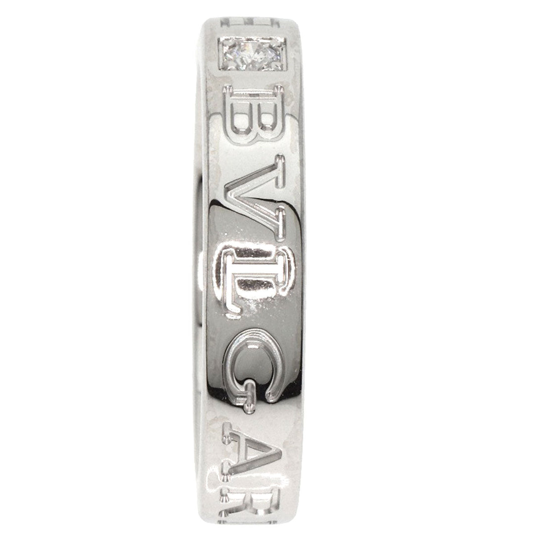 BVLGARI Ring K18WG Silver Double logo 1P Diamond