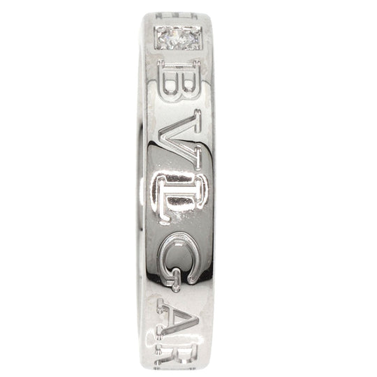 BVLGARI Ring K18WG Silver Double logo 1P Diamond