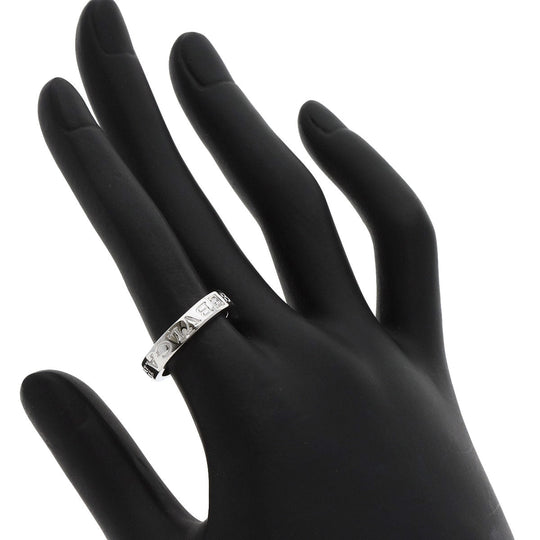 BVLGARI Ring K18WG Silver Double logo 1P Diamond