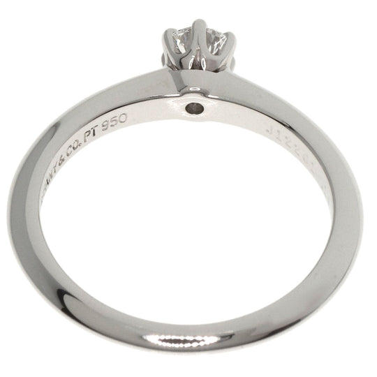 TIFFANY&Co. Ring PT950 Silver Solitaire diamond Women Used Authentic