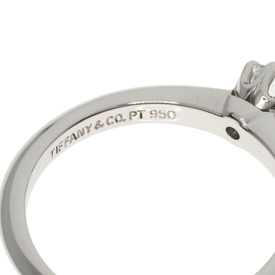 TIFFANY&Co. Ring PT950 Silver Solitaire diamond Women Used Authentic