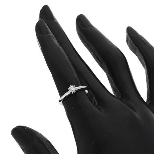 TIFFANY&Co. Ring PT950 Silver Solitaire diamond Women Used Authentic