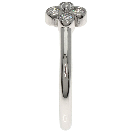 TIFFANY&Co. Ring PT950 Silver Flower Lace Diamond Women Used Authentic