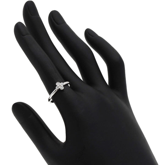 TIFFANY&Co. Ring PT950 Silver Flower Lace Diamond Women Used Authentic
