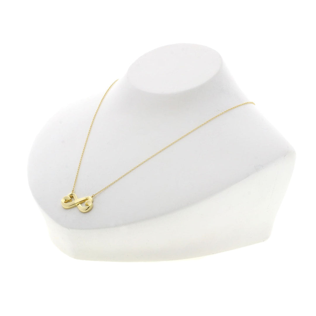 TIFFANY&Co. Necklace 18K Yellow Gold gold Double rubbing heart Women Used Authentic