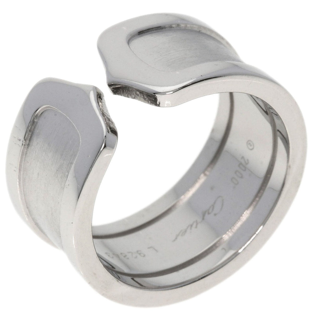CARTIER Ring K18WG Silver C2 ring # 53 Women Used Authentic