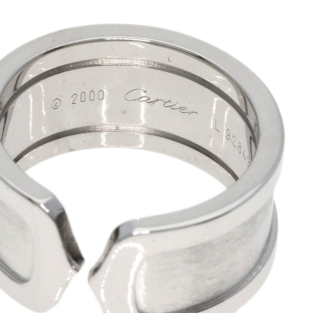 CARTIER Ring K18WG Silver C2 ring # 53 Women Used Authentic