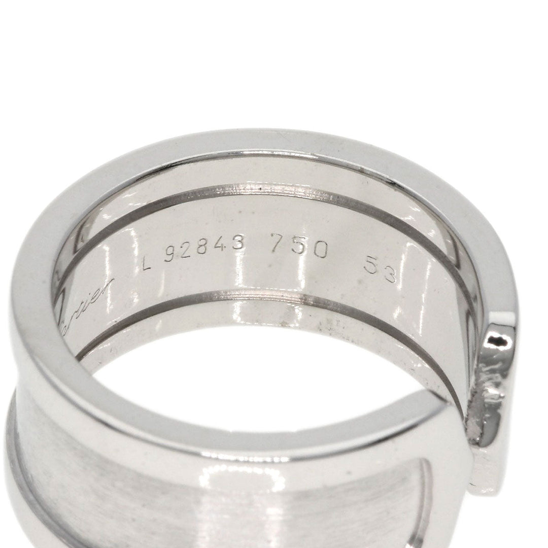 CARTIER Ring K18WG Silver C2 ring # 53 Women Used Authentic