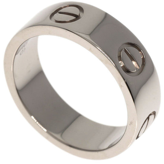 CARTIER Ring K18WG Silver Love Ring #49 Women Used Authentic