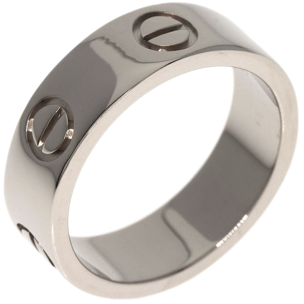 CARTIER Ring K18WG Silver Love Ring #49 Women Used Authentic