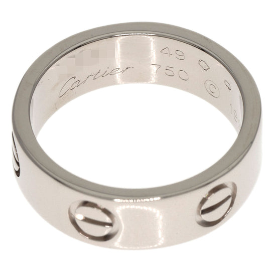 CARTIER Ring K18WG Silver Love Ring #49 Women Used Authentic