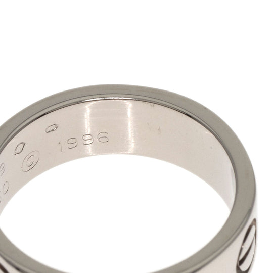 CARTIER Ring K18WG Silver Love Ring #49 Women Used Authentic