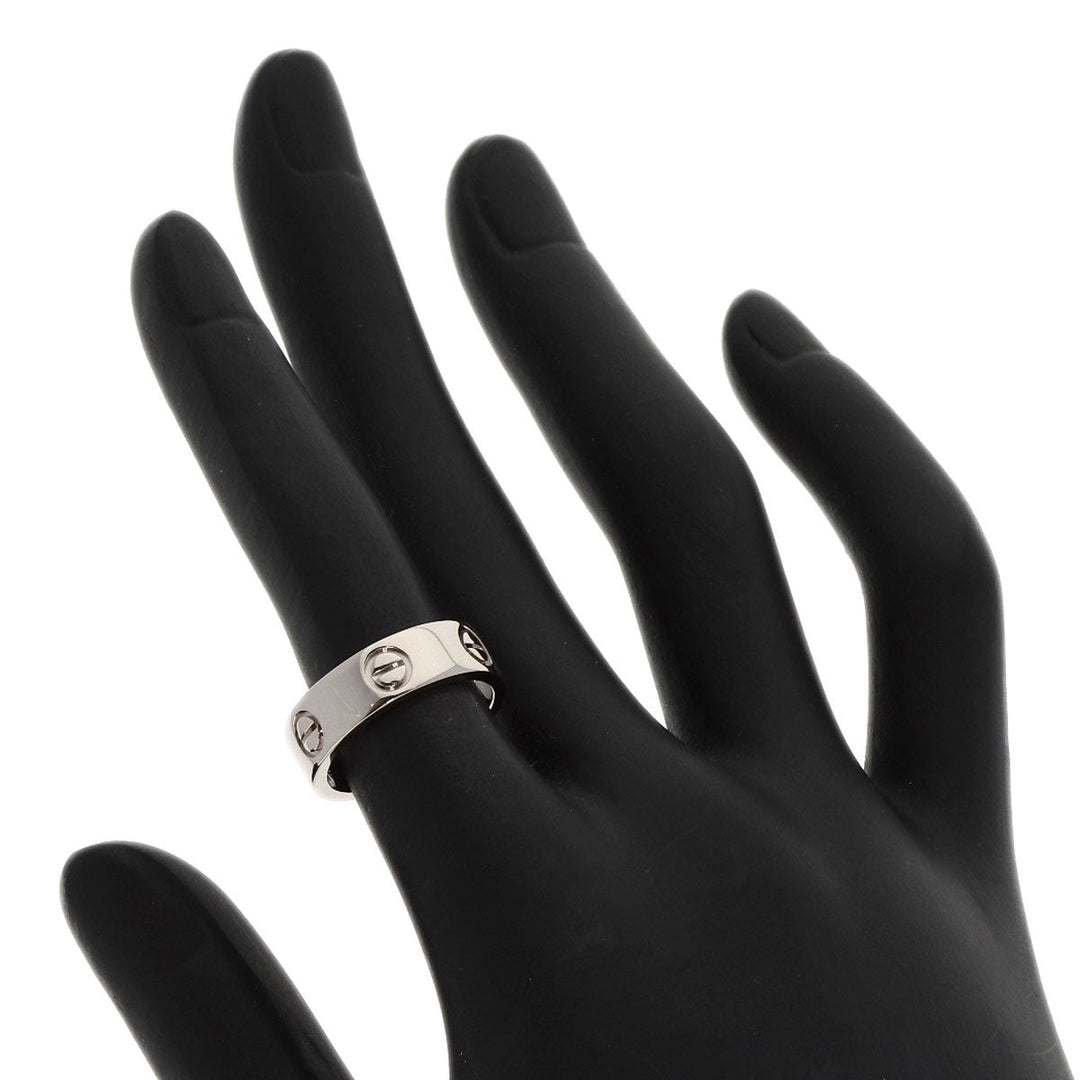 CARTIER Ring K18WG Silver Love Ring #49 Women Used Authentic