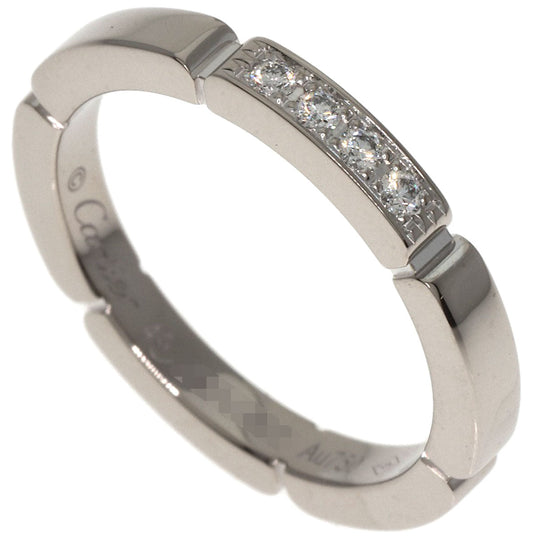 CARTIER Ring K18WG Silver MAILLON PANTHERE 4P DIAMOND #49 Women Used Authentic