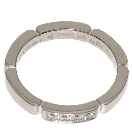 CARTIER Ring K18WG Silver MAILLON PANTHERE 4P DIAMOND #49 Women Used Authentic